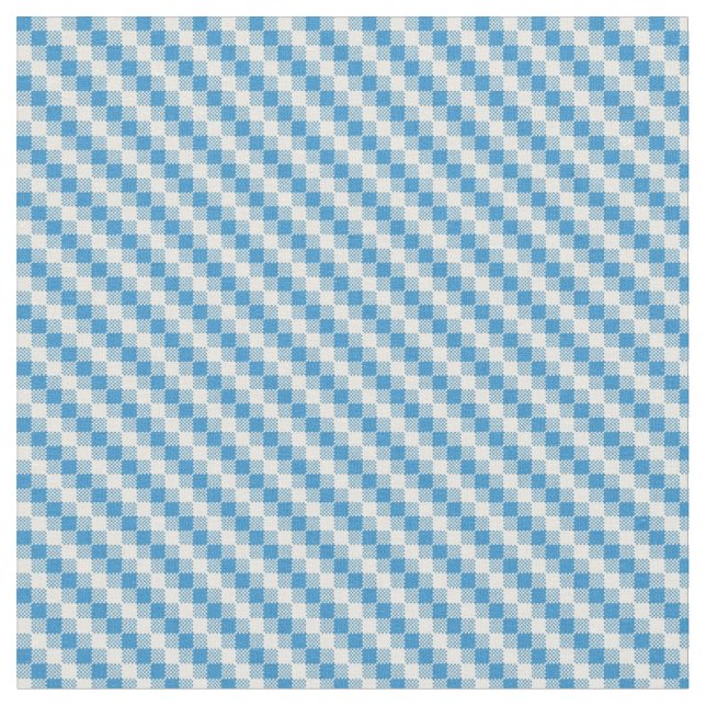 Blue-white squares background fabric (Close Up)