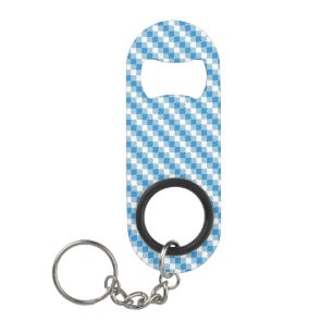 Blue-white squares background mini bottle opener