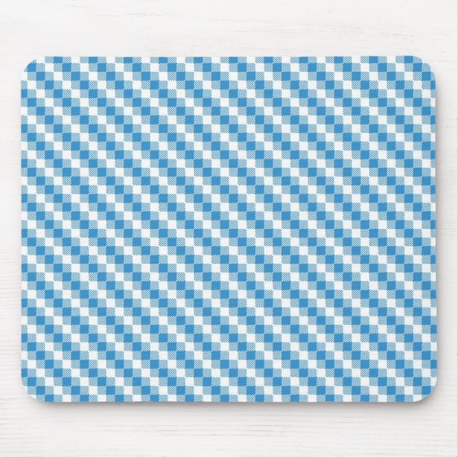 Blue-white squares background mouse pad (Front)