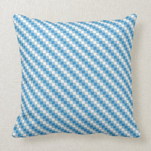 Blue-white squares background throw pillow
