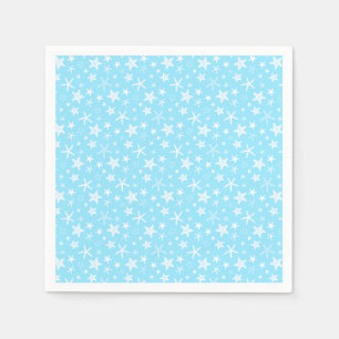 Blue White Starfish Bridal Shower Napkin