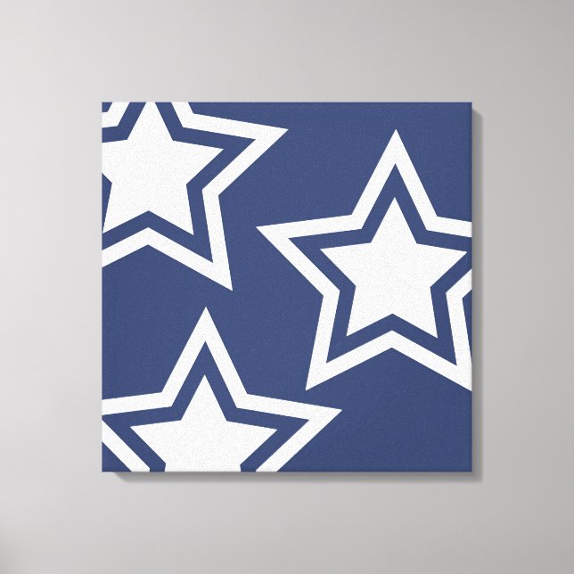 Blue White Stars Canvas Print (Front)