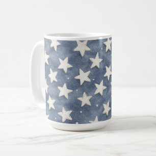 Blue White Stars Coffee Mug