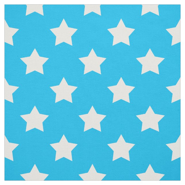 Blue White Stars Pattern Decorative Textile Fabric (Swatch)