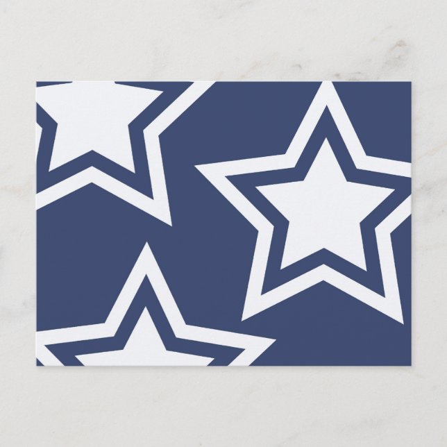 Blue White Stars Postcard (Front)