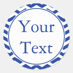 Blue & White Stickers or Labels w/ Custom Text