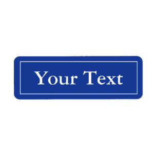 Blue & White Stickers or Labels w/ Custom Text