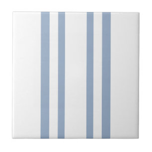 Blue & White Stripe Ceramic Tile