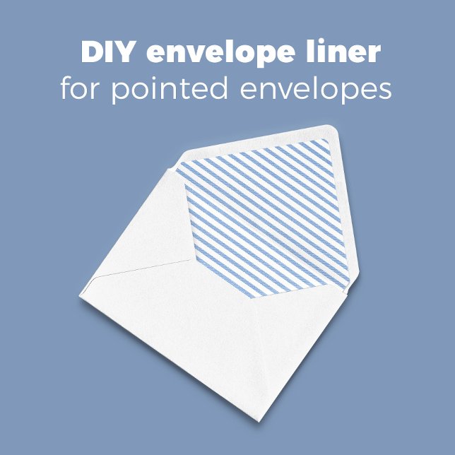 Blue White Stripe DIY Pointed Flap Envelope Liners Notepad (Creator Uploaded)