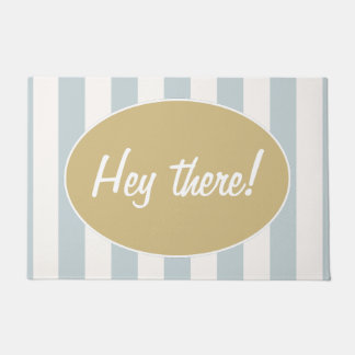 Blue White Stripe Door Mat