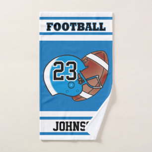 Blue & White Stripe Football Jersey Hand Towel