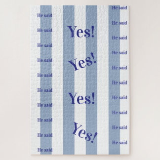 Blue & White Stripe He said Yes! Colors Puzzles