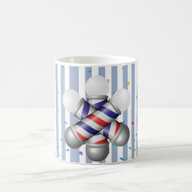Blue & White Stripe Mug Barber Pole (Center)