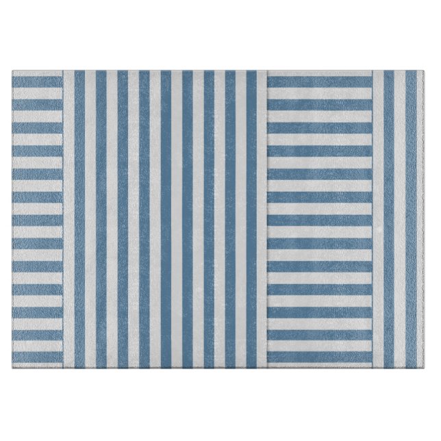 blue white stripe pattern cutting board (Front)