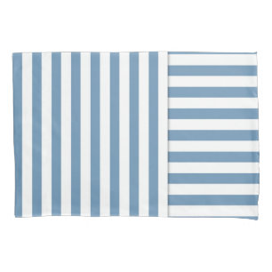 blue white stripe pattern pillowcase