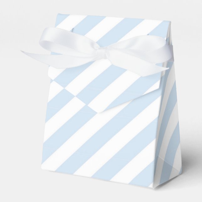 Blue & White Striped Birthday Party Favour Boxes (Front Side)