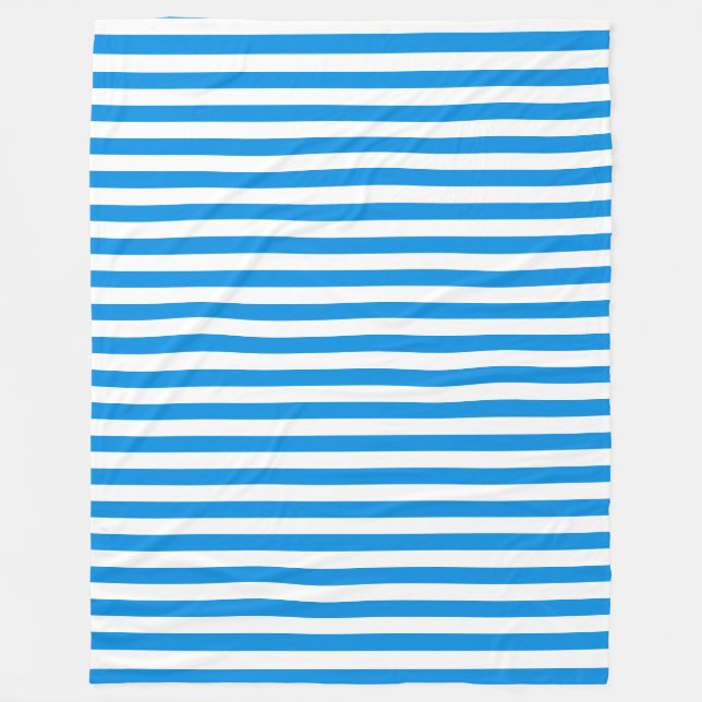 Blue White Striped Elegant Template Modish Fleece Blanket (Front)