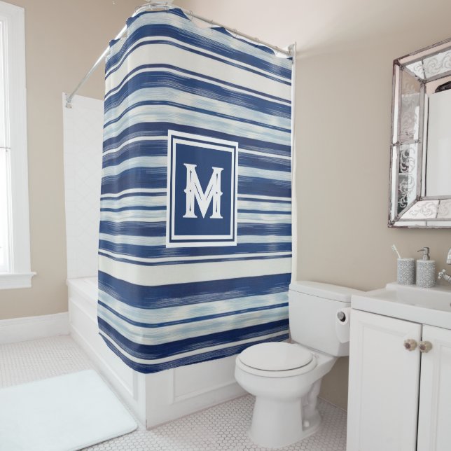 Blue & White Striped Monogram (In Situ)