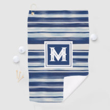 Blue & White Striped Monogram