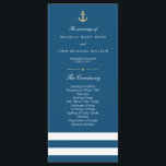 Blue White Striped Nautical Program Rack Cards<br><div class="desc">Customize this Stylish Modern Nautical Wedding Program Cards. Don't forget to personalize the back side too. Dark Blue and white striped design, set as a template for an easy customization. Blue colour of this design is customizable and can be changed to any other colour, you can change it by changing...</div>