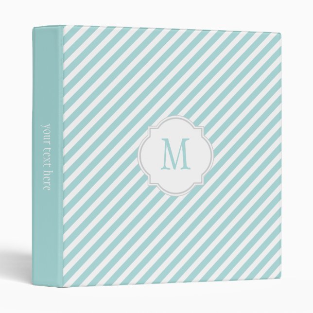 Blue & White Striped Pattern Binder (Front/Spine)