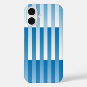 Blue White Striped Pattern iPhone 16 Case