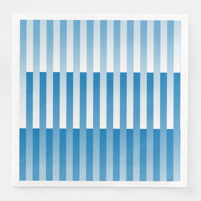 Blue White Striped Pattern Napkin (Front)