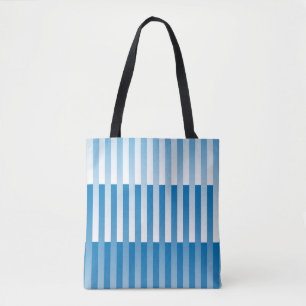 Blue White Striped Pattern Tote Bag