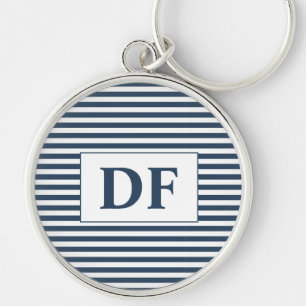 Blue/White Stripes Keychain