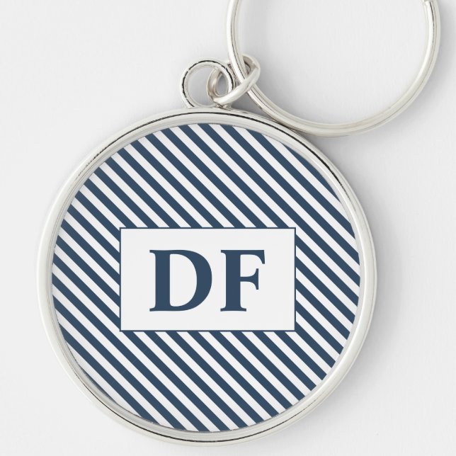 Blue/White Stripes Keychain (Front)
