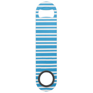 Blue White Stripes Pattern Bar Key