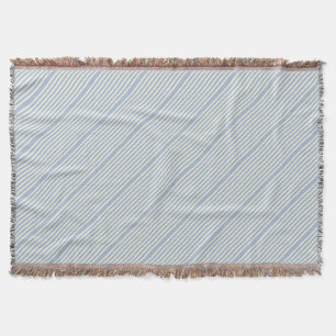 Blue White Stripes Pattern Throw Blanket