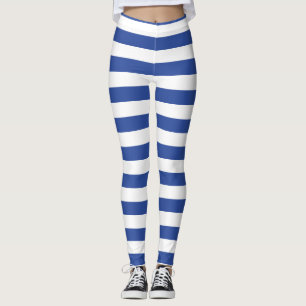blue white stripes pattern tights