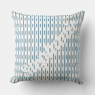 Blue White Stripes Unique Custom Name Gift Throw Pillow