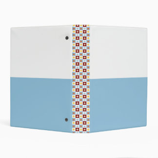 Blue White Sunburst Mini Binder
