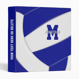 blue white team colours boys girls volleyball binder