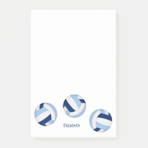 blue white team colours volleyball athlete post-it notes