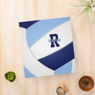 blue white team colours volleyball scrapbook binder