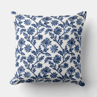 Blue White Throw Pillow