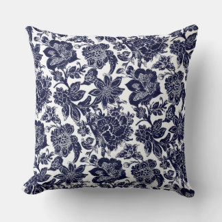 Blue White Throw Pillow
