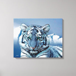 Blue White Tiger Canvas Print