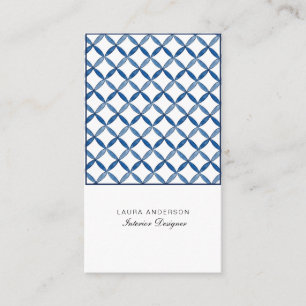 Blue & White tile Interior designer Business Card