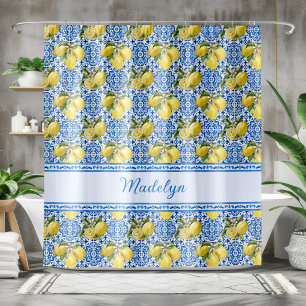 Blue White Tile Lemon Mediterranean Pattern Name