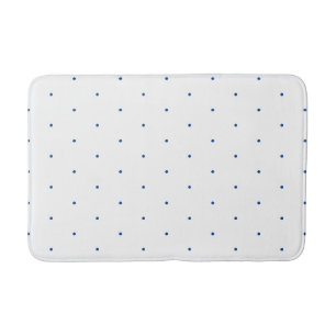 Blue white tiny polka dots pattern bath mat