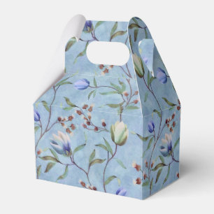 Blue & White Tulips Anemones Pattern  Favor Box