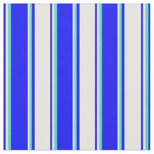 Blue, White & Turquoise Coloured Pattern Fabric