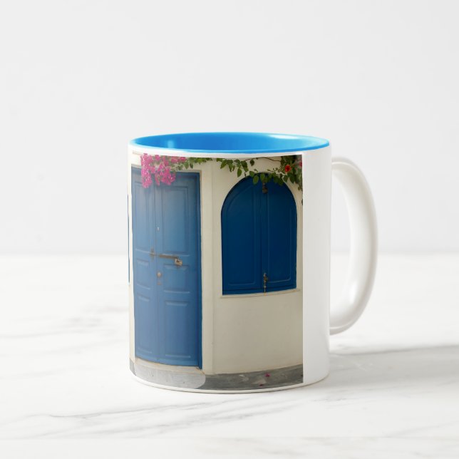 BLUE - WHITE Two-Tone COFFEE MUG (Front Right)