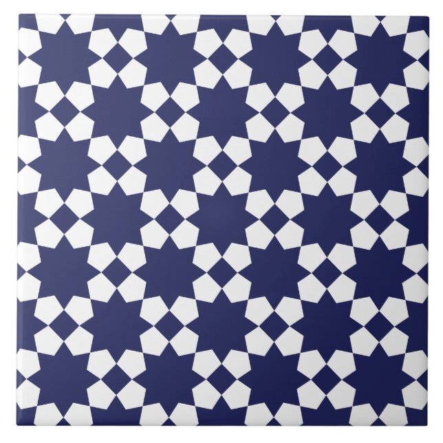 Blue &white vector seamless pattern tile (Front)