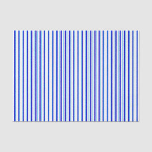 Blue White Vertical Stripes Cool Modern Pattern Tissue Paper