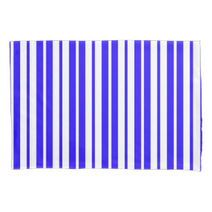 Blue White Vertical Stripes Pattern Pillowcase